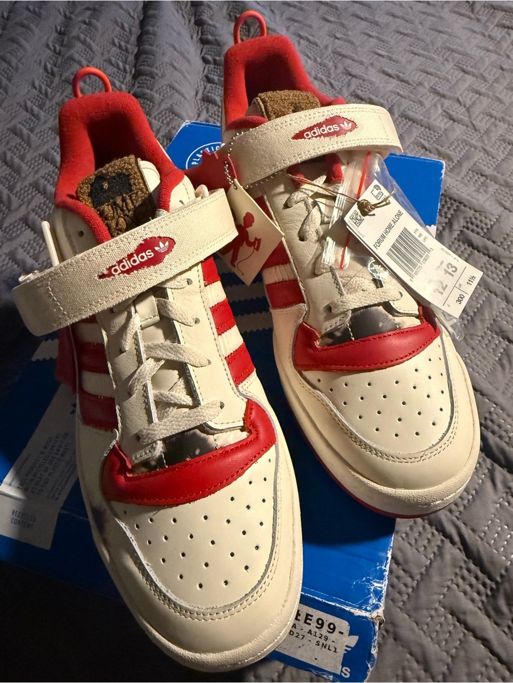 adidas Men’s forum Home Alone White & Red Low-Top Sneakers